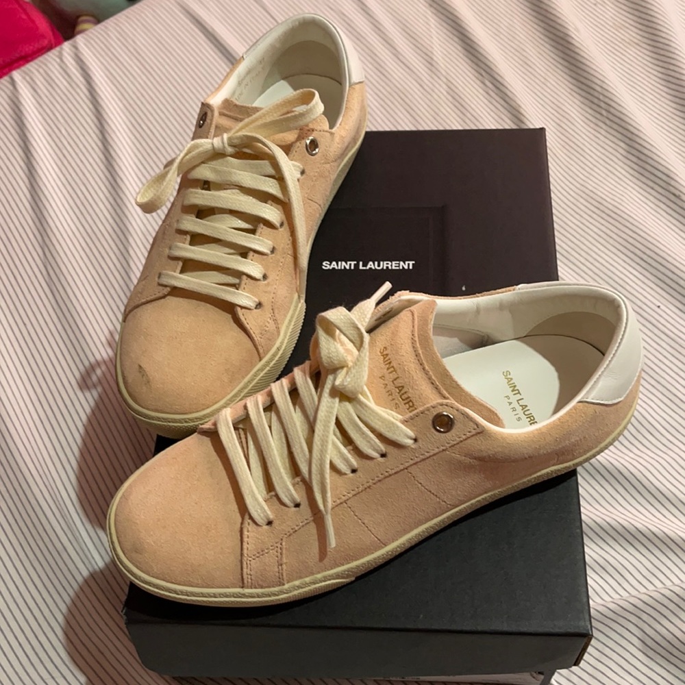 Saint Laurent suede low top sneakers